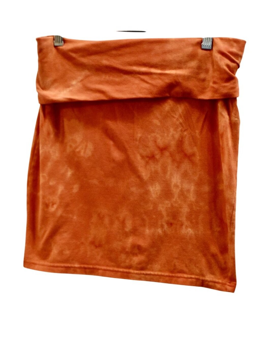 Women's Forever 21 Orange Custom Bleach Dye Bandeau Mini Skirt Size L